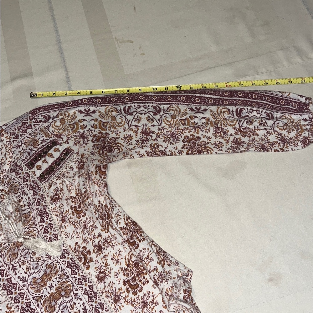 Lucky Brand Peasant With Beading Top Blouse Size S/P - Picture 7 of 8